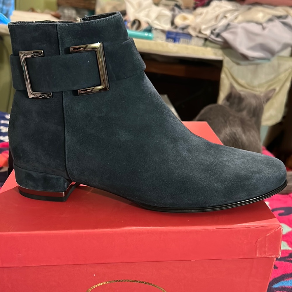 VANELi Avenel Navy Suede Short Boots 8.5M